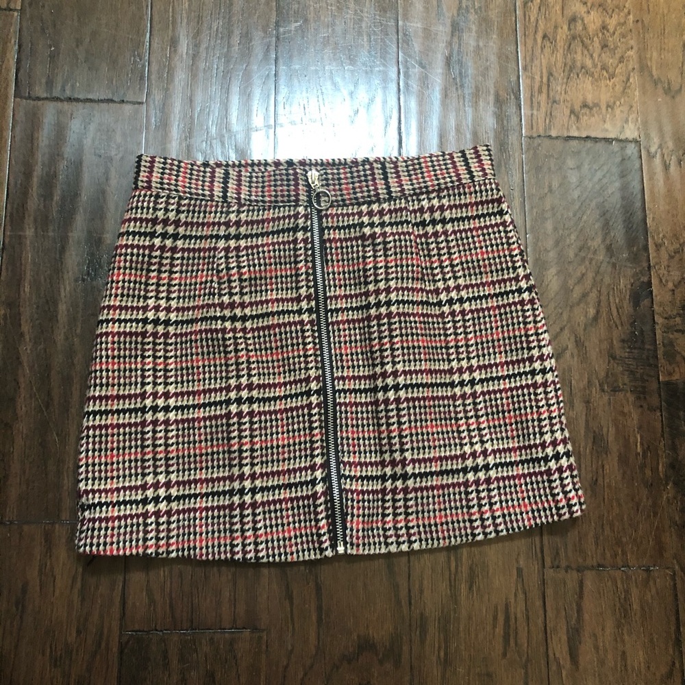 Tweed Plaid Mini Skirt